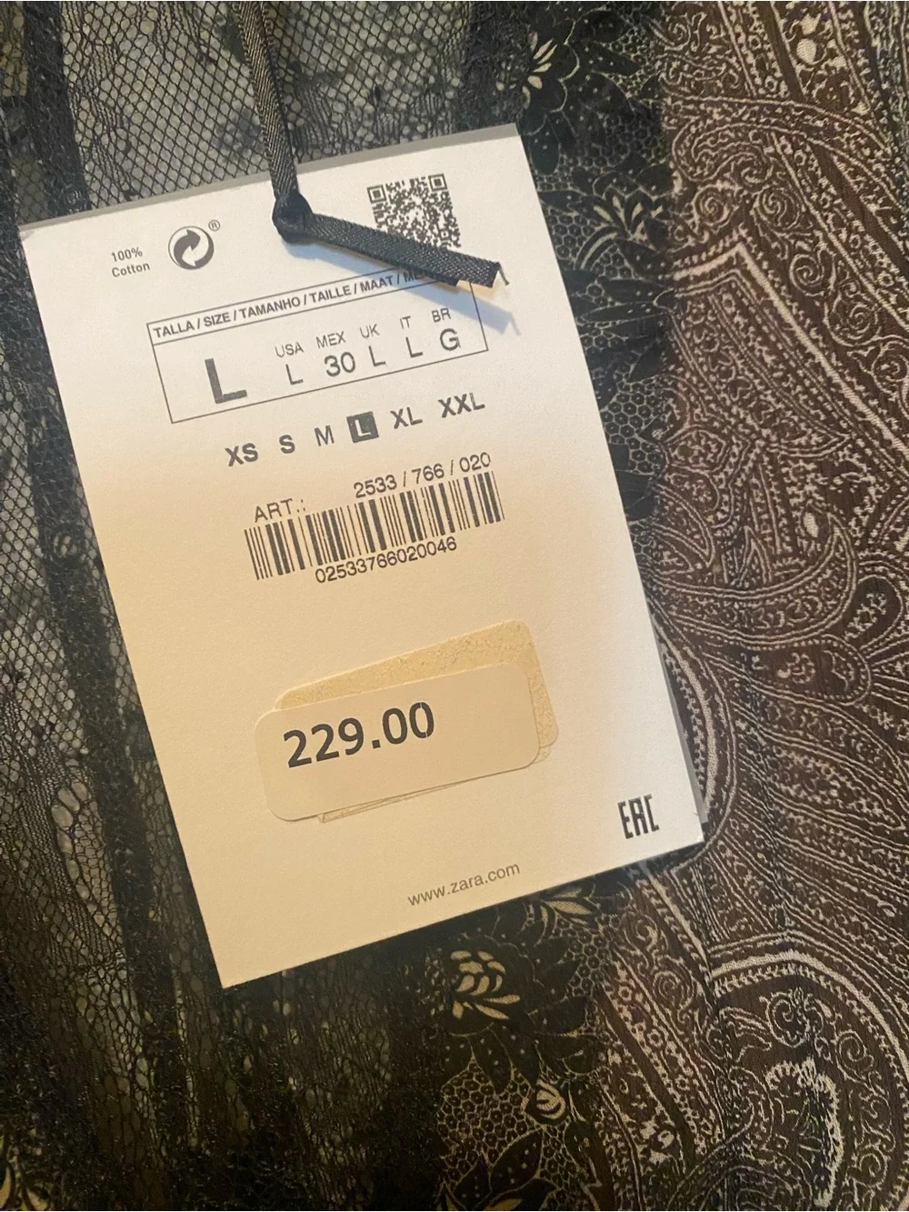 Zara Black Lace-Trim Floral Maxi Dress Limited Edition Large NWT new - Picture 6 of 8